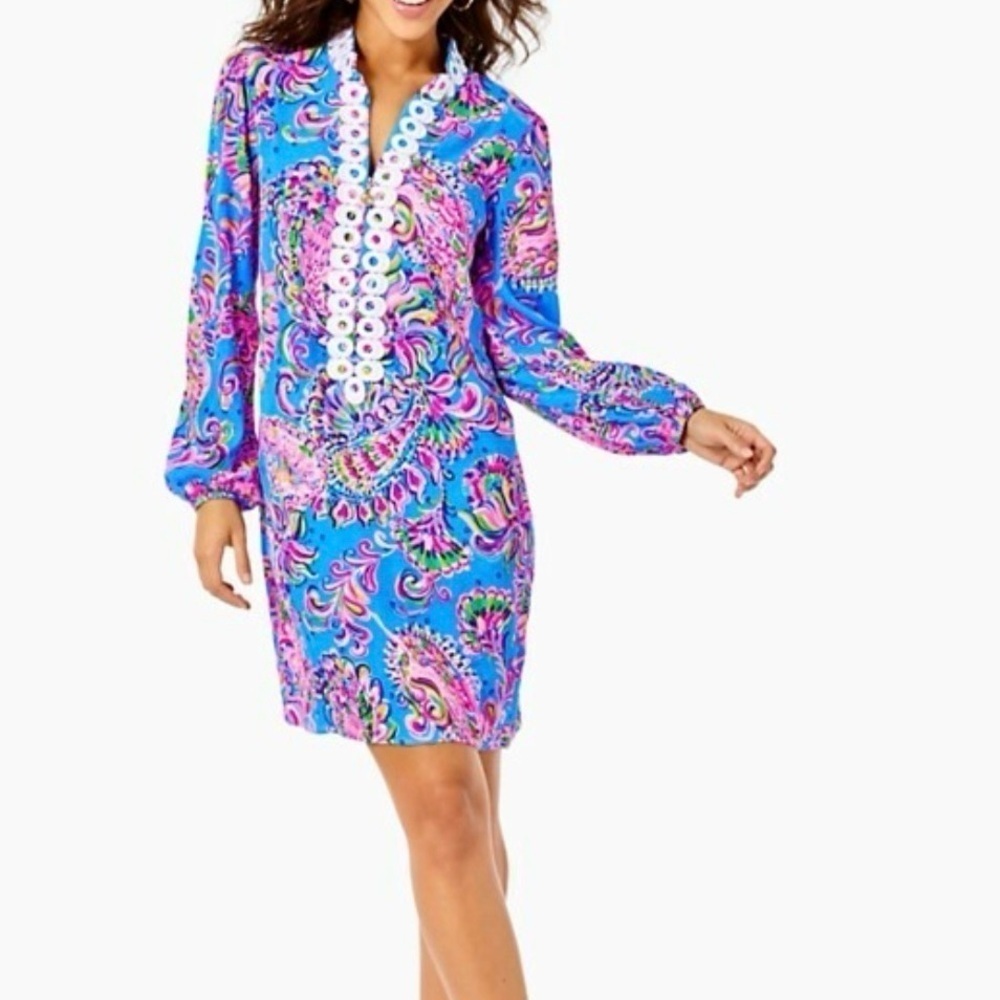 Lilly Pulitzer Shift Dress Multi/blue Mermaid Grotto Conley Dress Sz 8 nwot